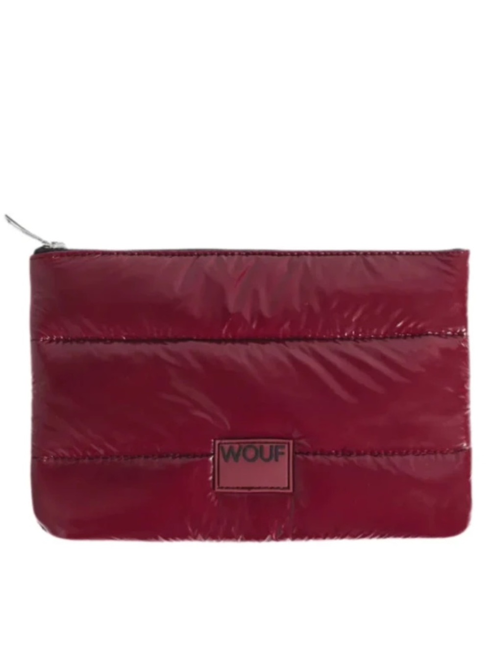 Wouf Quilted Puff Pouch - Small Glossy Burgundy